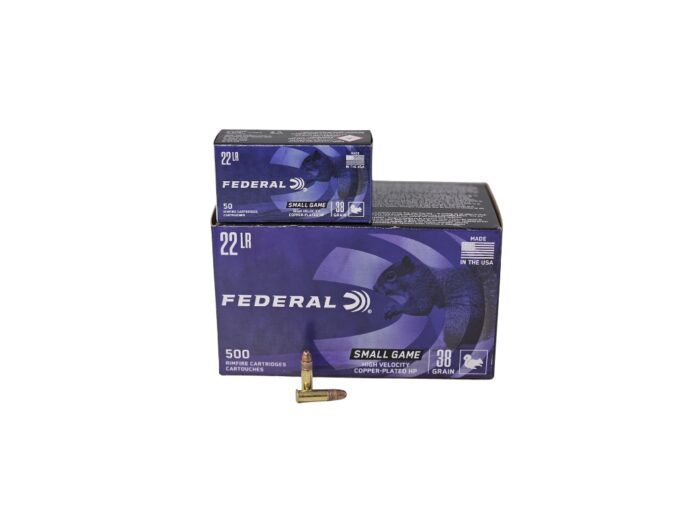 Federal Small Ammo - Federal Small Game .22 Long Rifle 38 Grain Copper Plated Hollow Point – 500 Rounds (Brick) 712