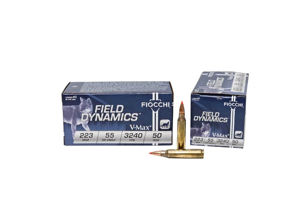 Fiocchi Field Dynamics .223 Rem 55 Grain Hornady V-MAX – 50 Rounds (Box)