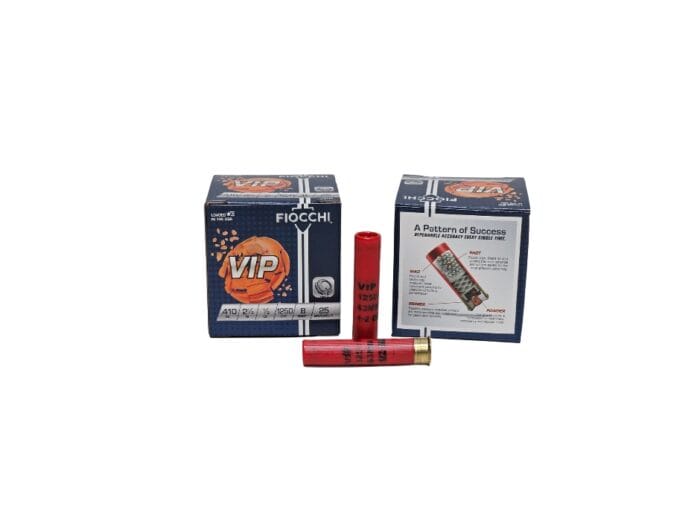Fiocchi VIP .410 Bore #8 Shot 2.5″ 1/2 oz. 1250 FPS – 25 Rounds (Box)