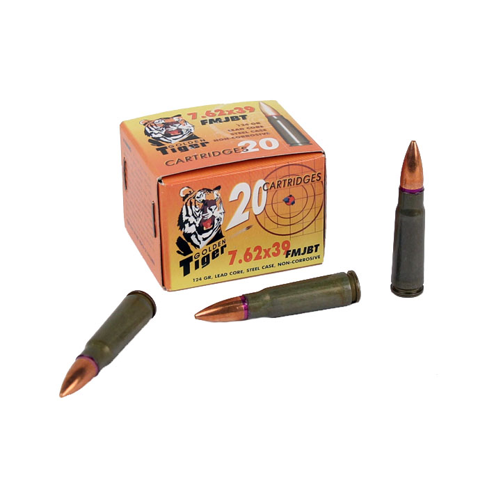 Golden Tiger 7.62x39mm Grain - Golden Tiger 7.62x39mm 124 Grain FMJ Bi-Metal Jacket Non-Corrosive FREE SHIPPING ON $199+