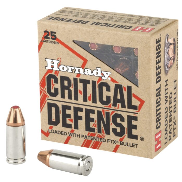 Hornady Critical Defense 115gr - Hornady Critical Defense 9mm 115gr FTX – Box of 25