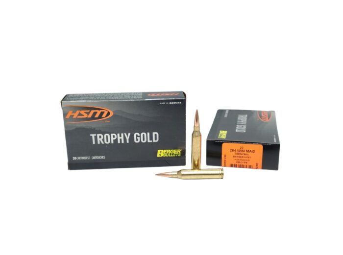 Hsm Trophy Gold Win - HSM Trophy Gold .264 Win Mag 140 Grain Berger Hunting VLD – 20 Rounds (Box)