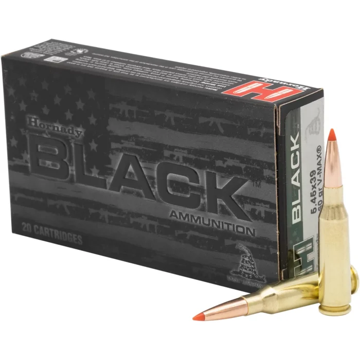 Hornady 5.45x39mm Grain V-max - Hornady Black 5.45x39mm 60 Grain V-MAX – 20 Rounds (Box) FREE SHIPPING ON $199+
