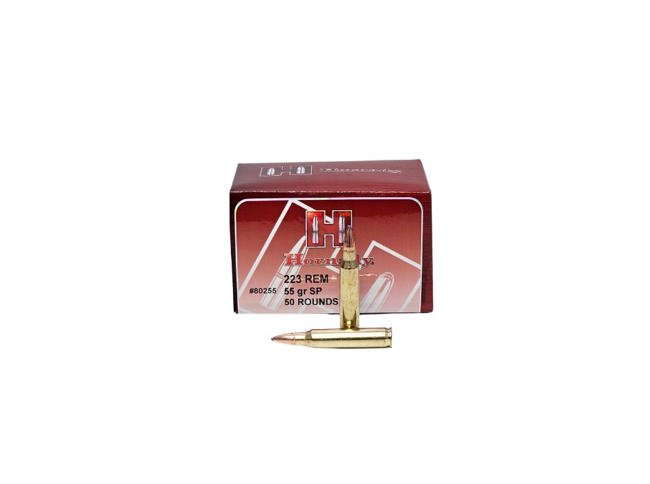 Hornady Custom .223 Rem 55 Grain Jacketed Soft Point – 50 Rounds (Box) 80255
