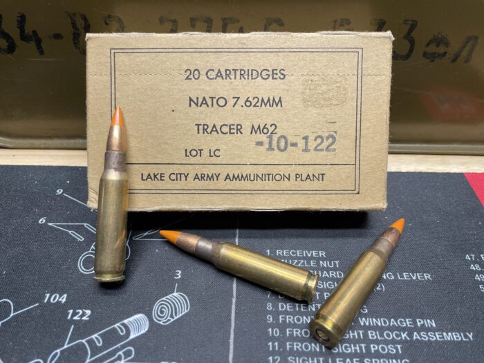 7.62x51mm Lake City Grain - 7.62x51mm Lake City 142 Grain Orange Tracer M62 FMJ Non-Corrosive FREE SHIPPI