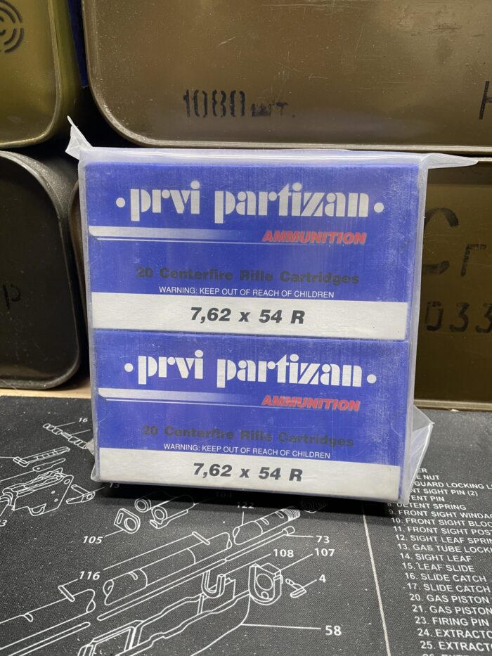 PPU 7.62x54r Grain Brass - PPU 7.62x54R 149 Grain Brass Cased FMJ BT Ammo – 80 Round Sealed Battle Pack