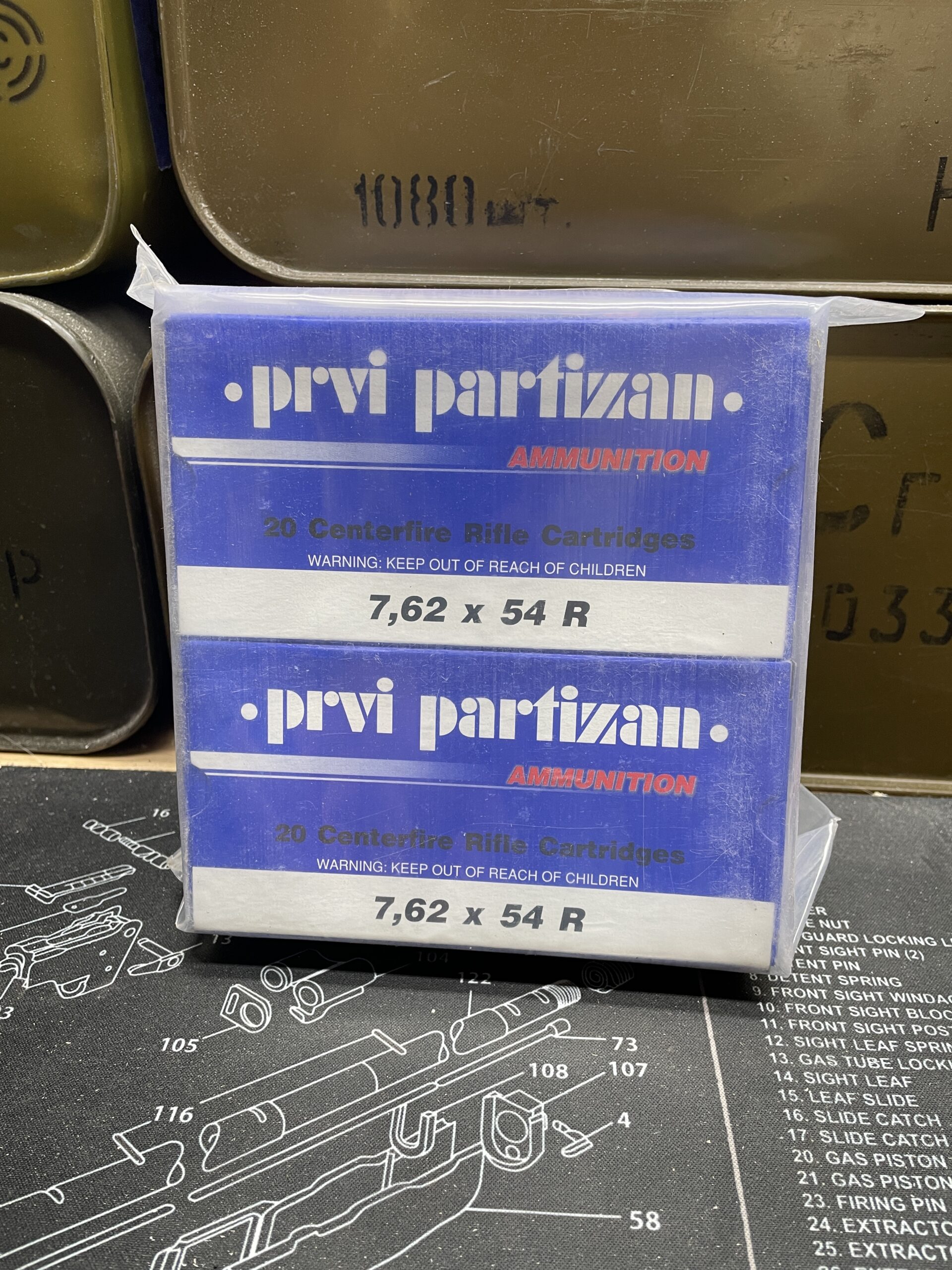 PPU 7.62x54r Grain Brass - PPU 7.62x54R 149 Grain Brass Cased FMJ BT Ammo – 80 Round Sealed Battle Pack