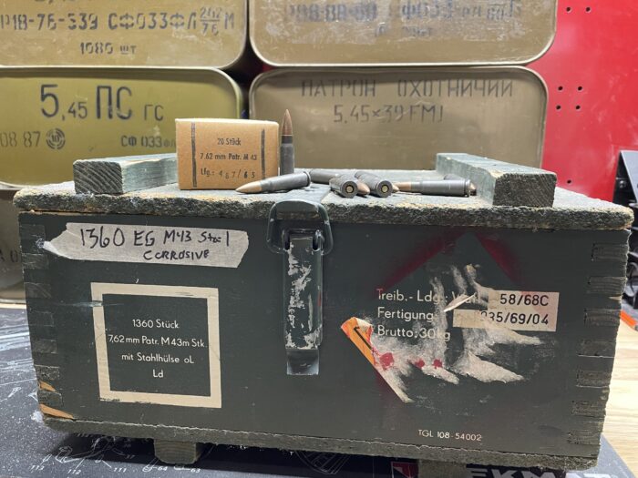 East German 7.62x39mm Rounds - East German 7.62x39mm 20 Rounds LAP (Light Armor Piercing) Rare Steel Core – (NO TAX OUTSIDE O