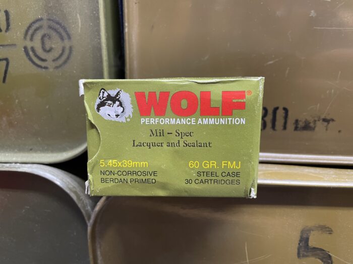 Wolf 5.45x39mm Grain FMJ - Wolf 5.45x39mm 60 Grain FMJ – 30 Rounds FREE SHIPPING ON $199+