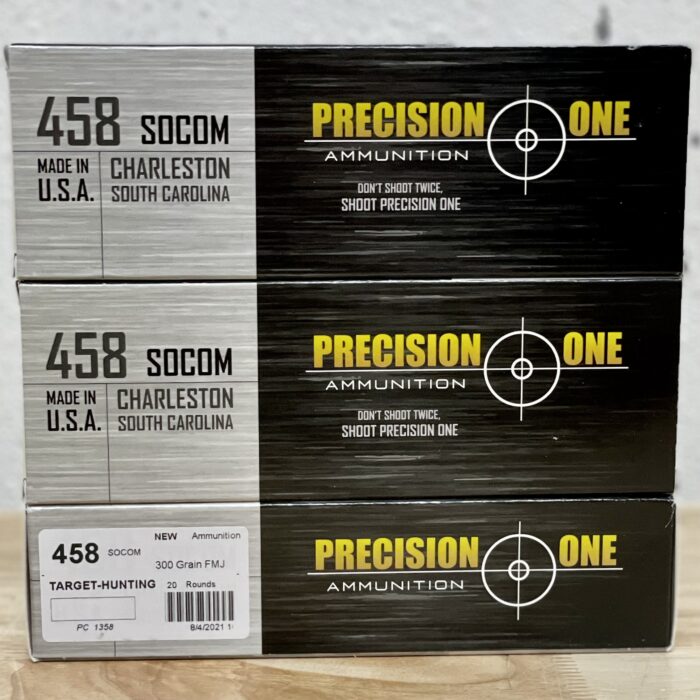 Precision One Socom 300gr - Precision One 458 SOCOM 300gr FMJ – Box of 20