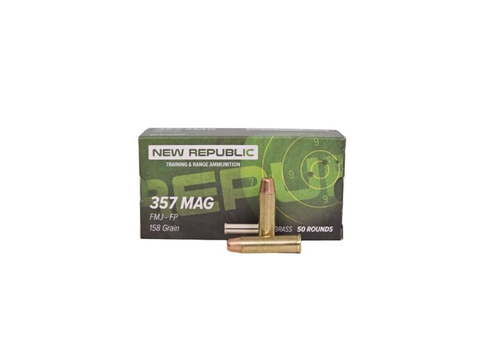 Republic Mag Grain Full - New Republic .357 Mag 158 Grain Full Metal Jacket – 50 Rounds (Box) RTR357BR