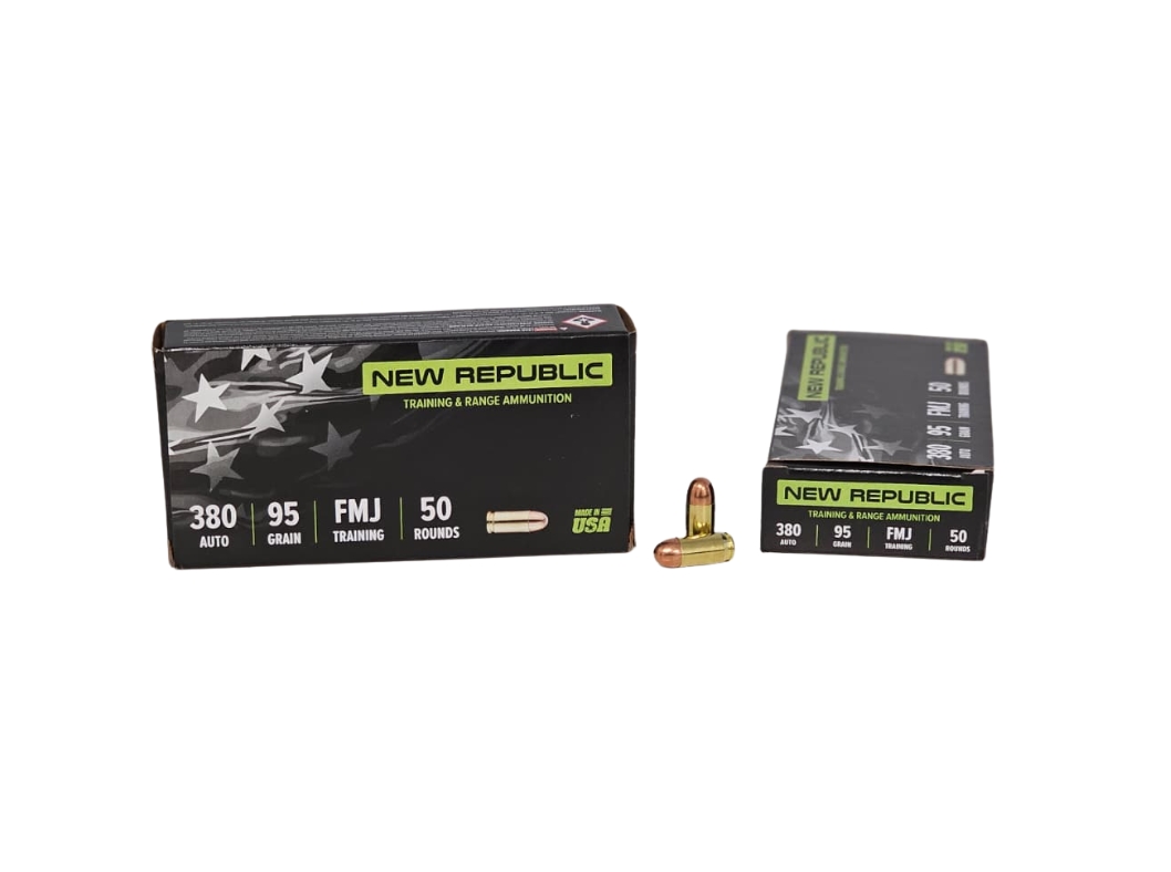 Republic ACP Grain Full - New Republic .380 ACP 95 Grain Full Metal Jacket – 50 Rounds (Box) NR3809550