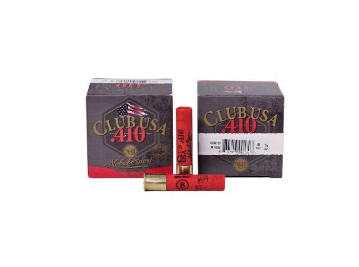 Nobelsport Club USA Bore - NobelSport Club USA .410 Bore 2.5″ 1/2oz. #8 Shot 1240FPS – 25 Rounds (Box) ANS4128