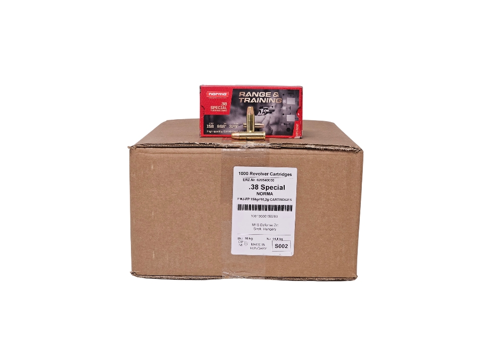 Norma Special Case Grain - Norma .38 Special CASE 158 Grain Full Metal Jacket – 1,000 Rounds (CASE)