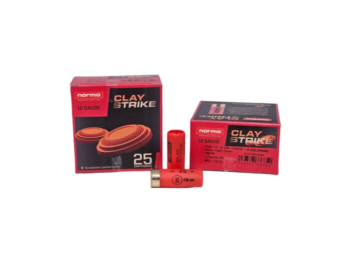 Norma Claystrike 12 Gauge 25 Rounds - Norma CLAYSTRIKE 12 Gauge 2.75″ 7/8oz #8 Shot – 25 Rounds (Box)