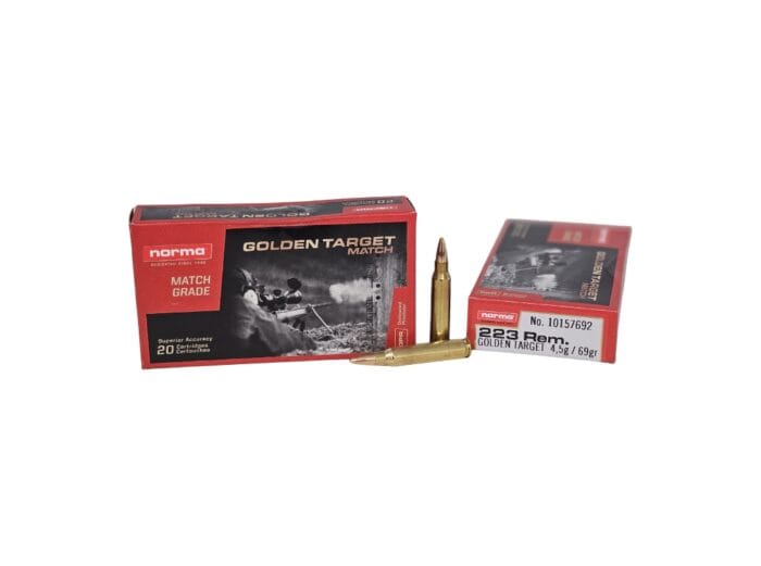 Norma Golden Target MATCH .223 Rem 69 Grain Boat Tail Hollow Point – 20 Rounds (Box) 10157692