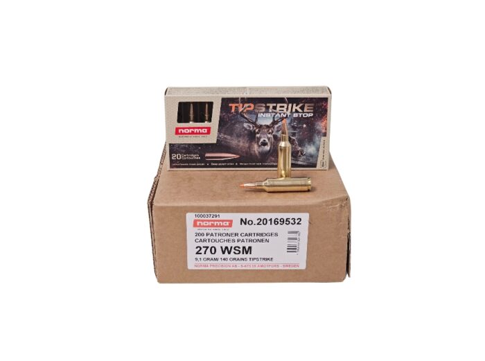 Norma Tipstrike Wsm Case - Norma Tipstrike .270 WSM CASE 140 Grain Tipped Hollow Point – 200 Rounds (CASE) [NO TAX outside Te