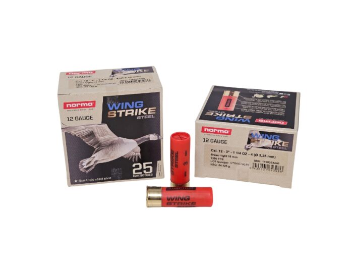 Norma Wingstrike 12 Gauge 25 Rounds 1198033440 - Norma Wingstrike STEEL 12 Gauge 3″ 1 1/4 oz #4 Shot 1350 FPS lead-free – 25 