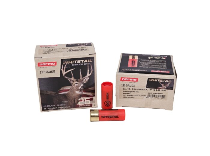 Norma Whitetail Gauge 00-buck - Norma Whitetail 12 Gauge 00-BUCK 2.75″ 1345 FPS – 25 Rounds (Box)