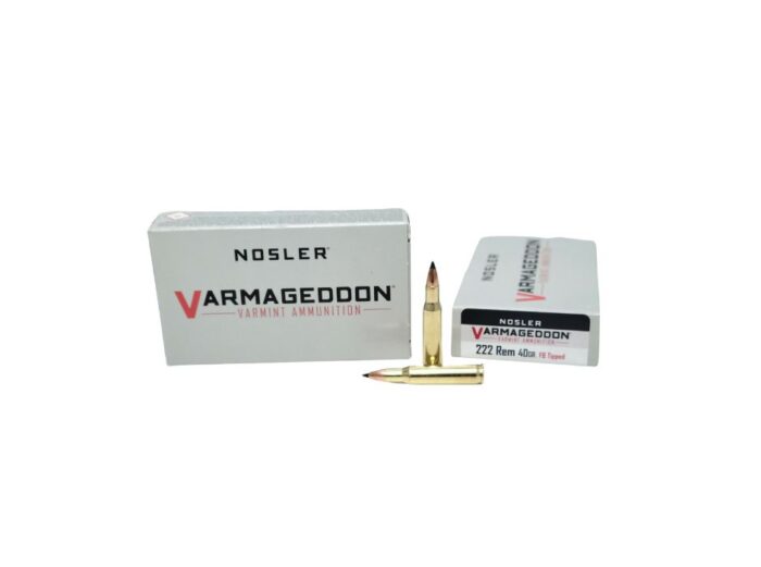Nosler Varmageddon Rem Grain - Nosler Varmageddon .222 Rem 40 Grain Flat Base Tipped – 20 Rounds (Box) 65135