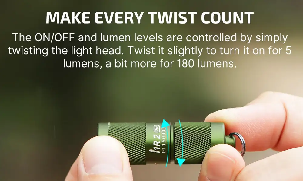 Olight i1R 2 Pro Keychain Flashlight | OD Green - Image 3