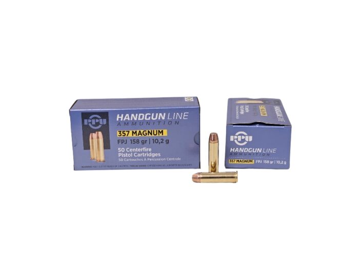 PPU 357 Magnum - PPU .357 Magnum 158 Grain Jacketed Soft Point Flat – 50 Rounds (Box)