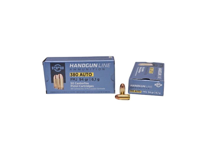 PPU Auto Grain Full - PPU .380 Auto 94 Grain Full Metal Jacket – 50 Rounds (Box)