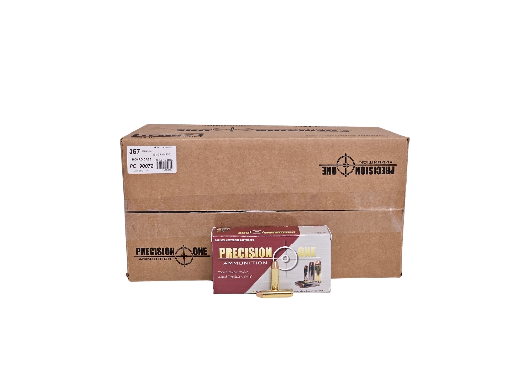 Precision One Mag Case - Precision One .357 Mag CASE 158 Grain Full Metal Jacket – 1,000 Rounds (CASE)