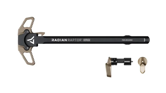 Radian Raptor AR15 Ambi Charging Handle & Talon 45/90 2-Lever Ambi Safety Selector Combo – Flat Dark Earth