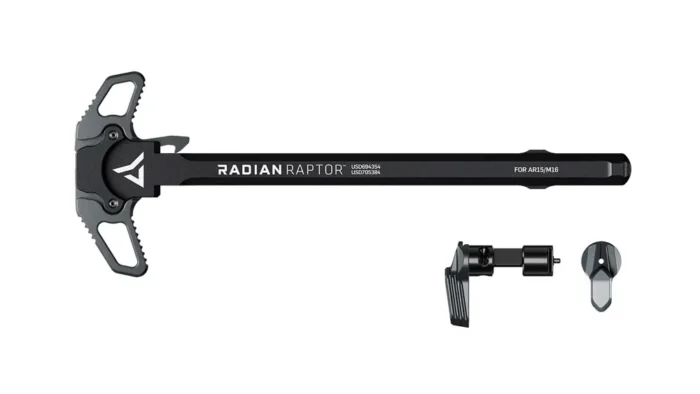 Radian Raptor AR15 Ambi Charging Handle & Talon 45/90 2-Lever Ambi Safety Selector Combo – Grey