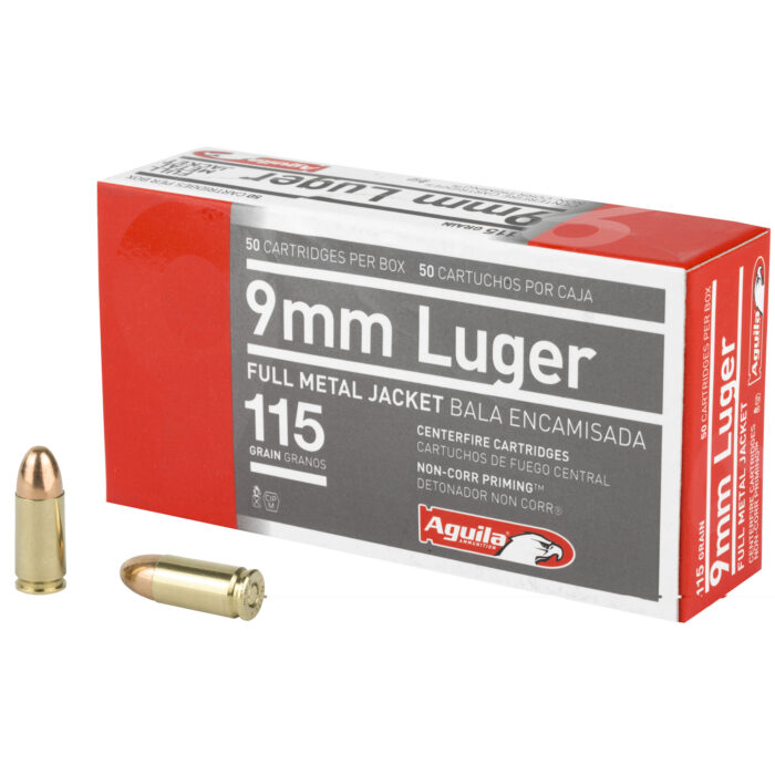 Aguila 115gr Full Metal - Aguila 9mm 115gr Full Metal Jacket 50CT