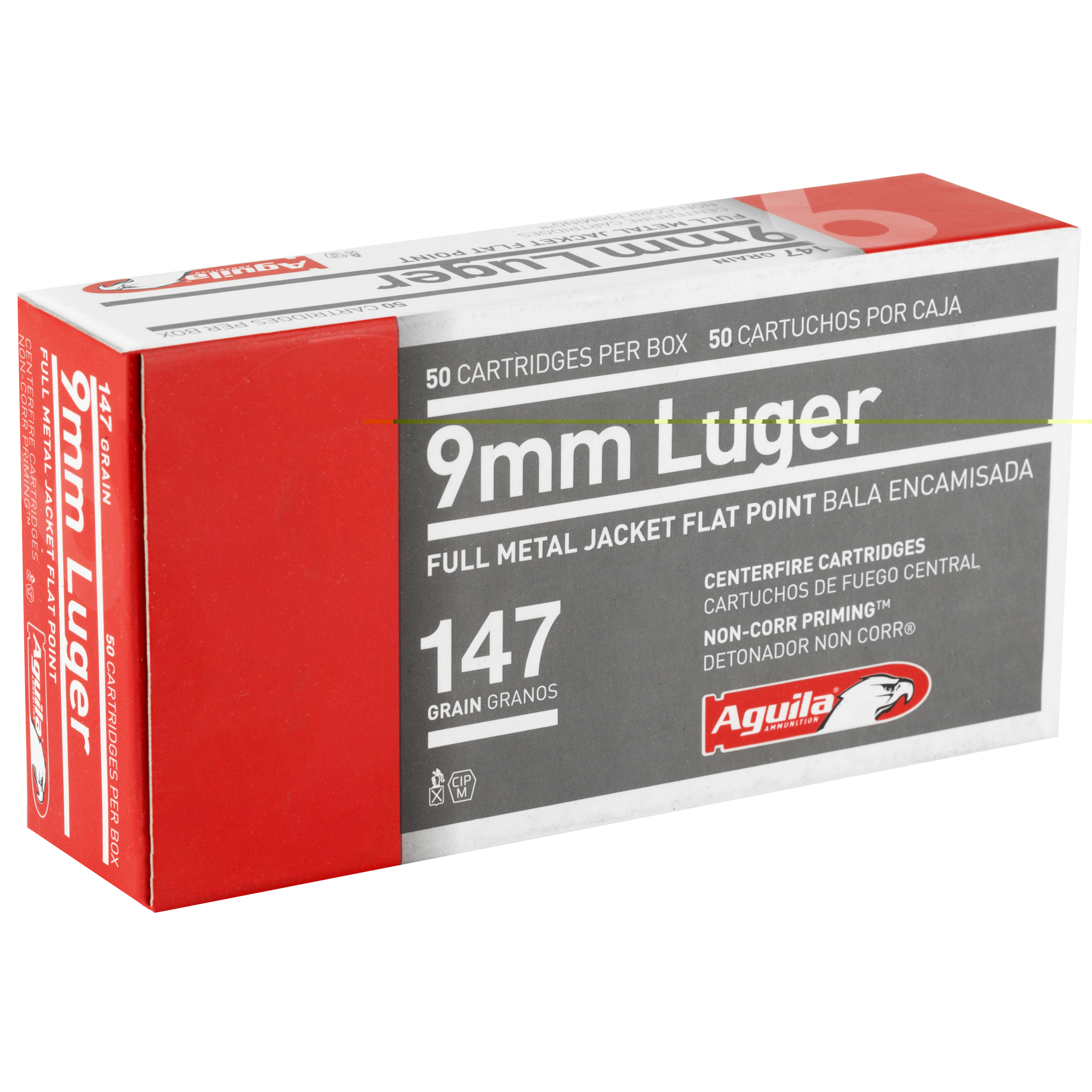 Aguila 9mm 147gr Full Metal Jacket Flat Point 50CT - Image 2