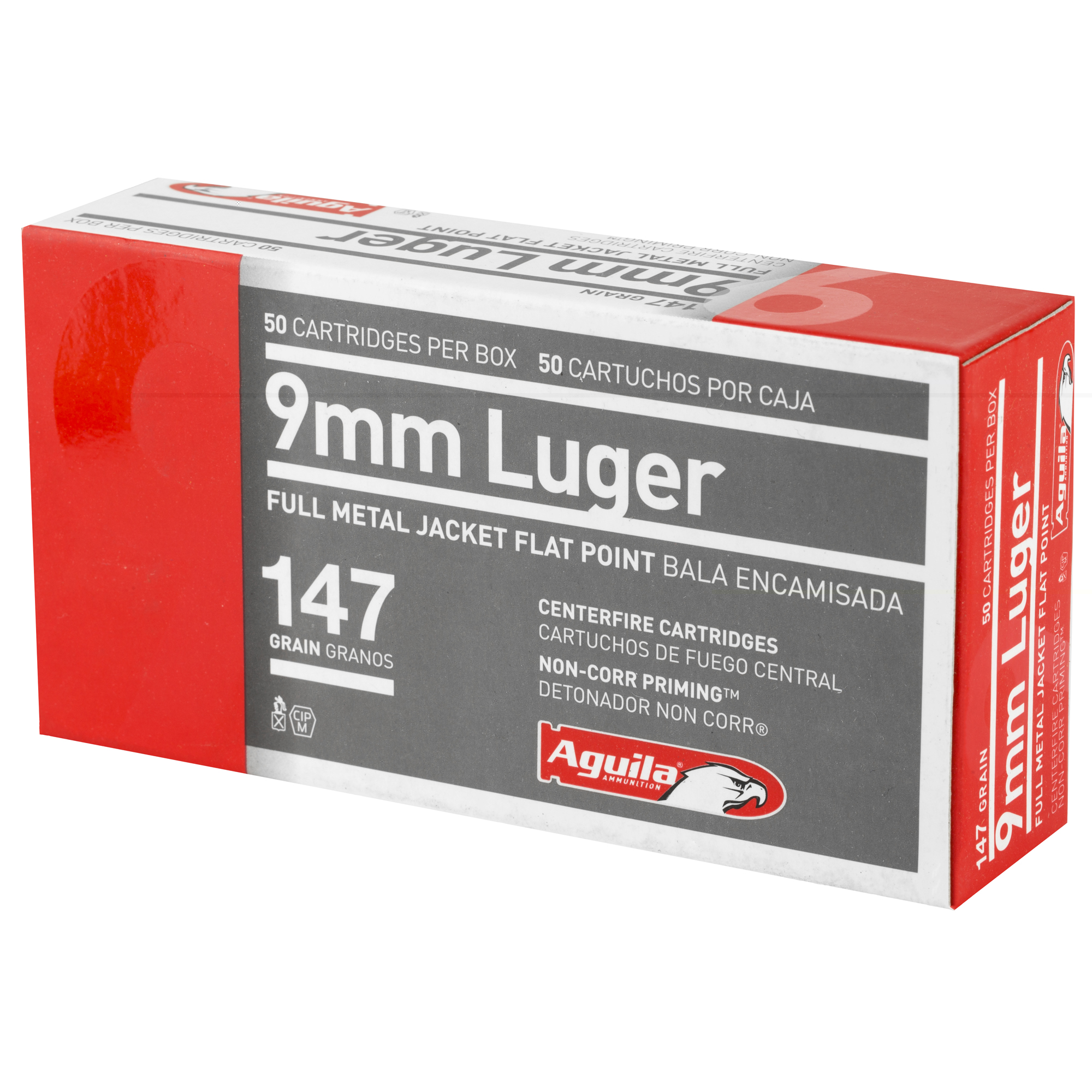 Aguila 9mm 147gr Full Metal Jacket Flat Point 50CT - Image 3