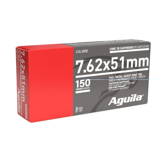 Aguila NATO 150gr Fmjbt - Aguila 7.62×51 NATO 150gr FMJBT 20CT