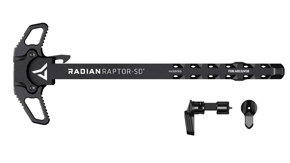 Radian Raptor-SD AR15 Ambi Charging Handle & Talon 45/90 2-Lever Ambi Safety Selector Combo | Black