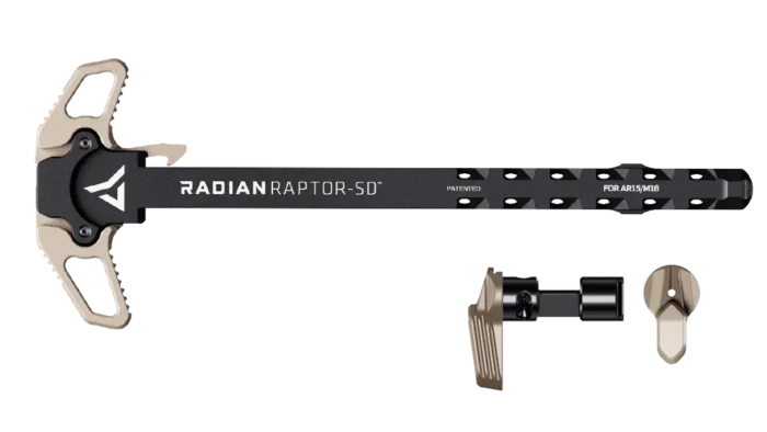 Radian Raptor-SD AR15 Ambi Charging Handle & Talon 45/90 2-Lever Ambi Safety Selector Combo | FDE