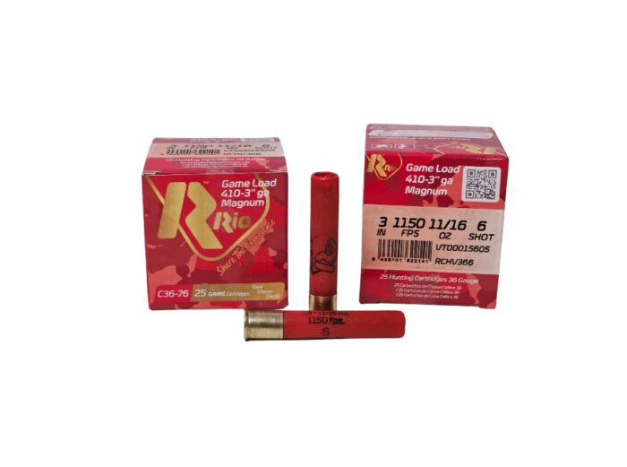 Rio Game Load .410 Bore 3" 11/16oz #6 Shot 1150FPS - 25 Rounds (Box)
