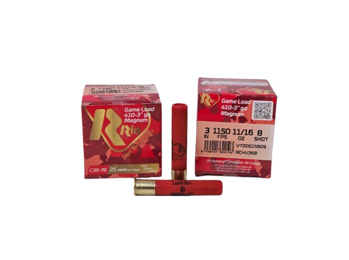 Rio Game Load .410 Bore 3" 11/16oz #8 Shot 1150FPS - 25 Rounds (Box)
