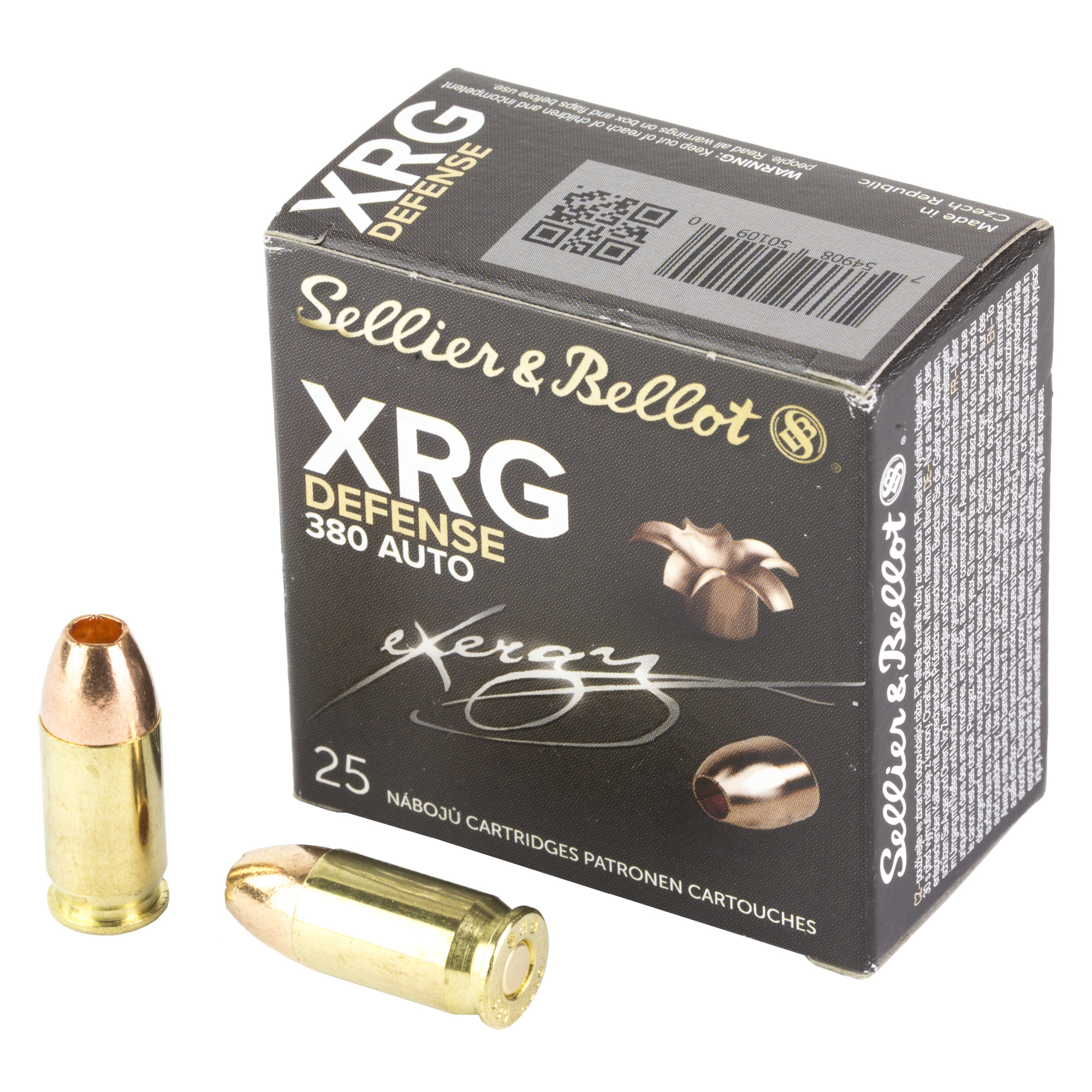 Sellier Bellot Xrg ACP - Sellier & Bellot XRG .380 ACP JHP – 25 Round Box