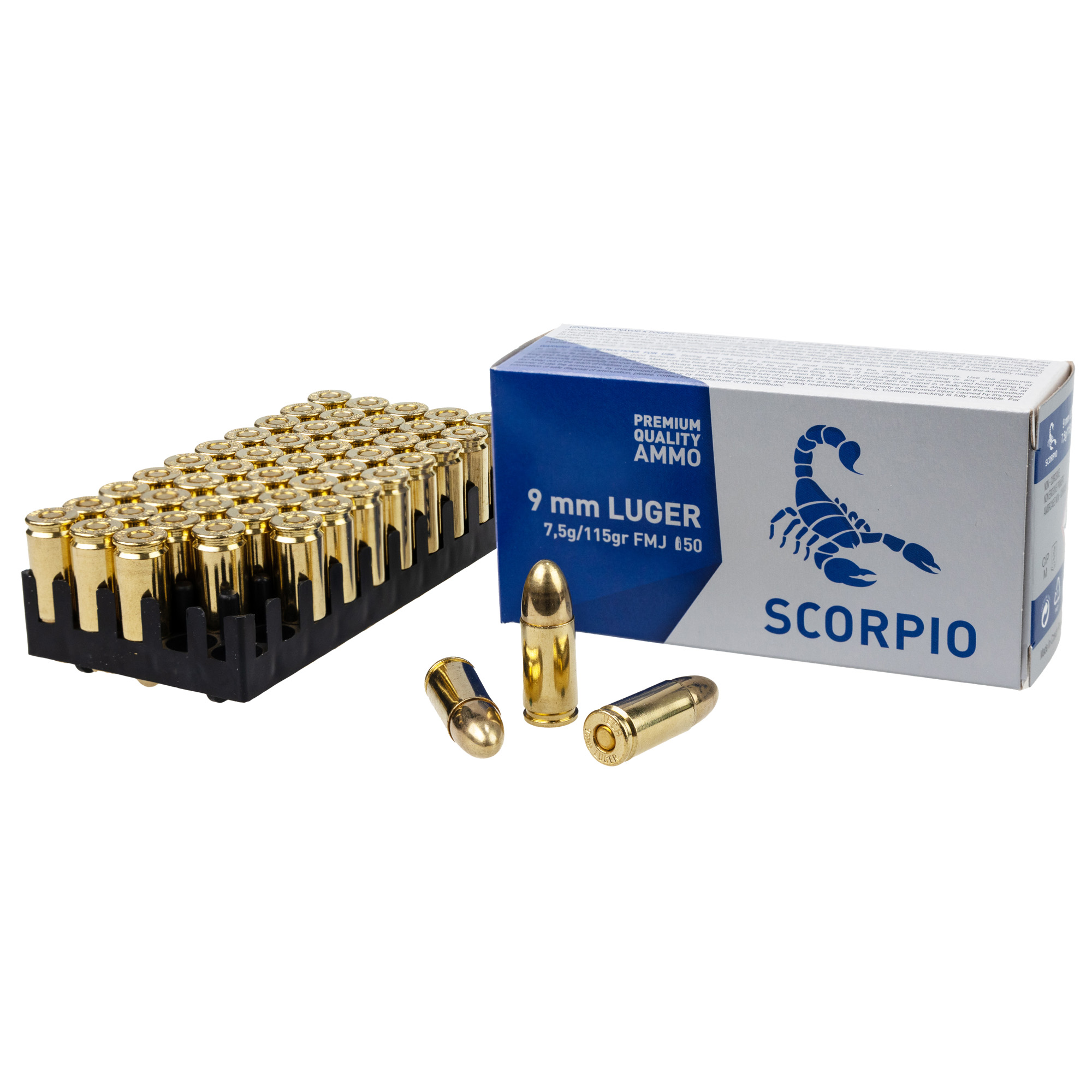 Stv Technology-scorpio Ammo 115gr - STV Technology-Scorpio Ammo 9MM 115gr FMJ-50 Rd/Box