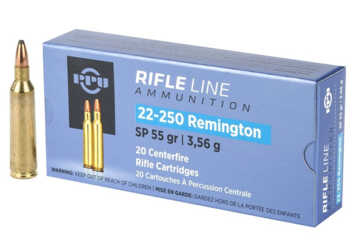 PPU 22-250 Gr Soft - PPU 22-250, 55 GR, Soft Point
