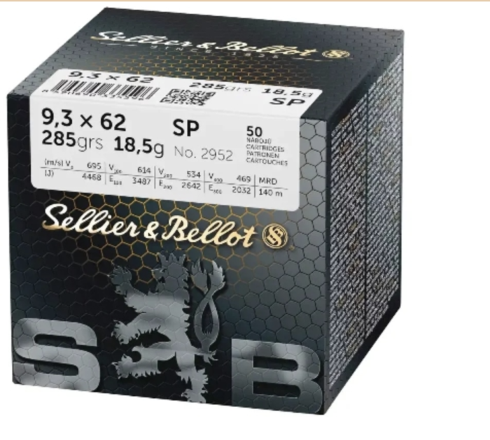 S&b Sellier Bellot Mauser - S&B Sellier & Bellot 9.3×62 Mauser 285 grain SP Ammo 50 rd