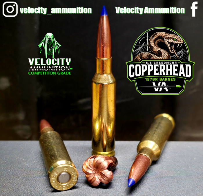 Creedmoor 127gr Copperhead Velocity - 6.5 Creedmoor 127Gr “Copperhead” Velocity Ammunition (Made in USA By Veteran Owned Busi