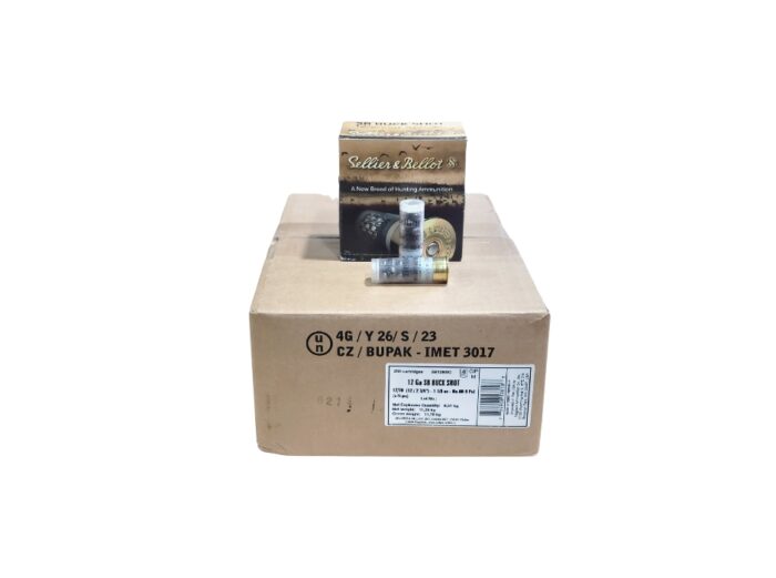 Sellier & 12 Gauge 250 Rounds 00 - Sellier & Bellot 12 Gauge 2.75″ 00-Buck 9 Pellet – 250 Rounds (CASE) SB12BSG