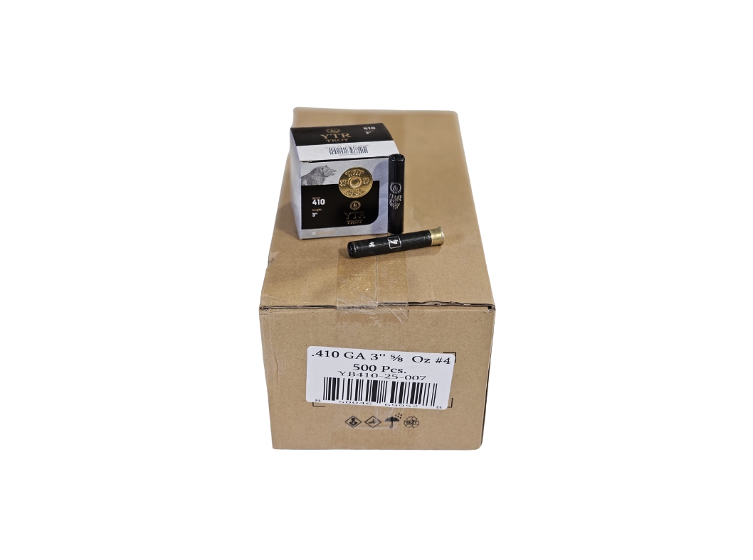 TROY .410 Bore CASE #4 Shot 3" 5/8 oz. LOW BRASS - 500 Rounds (CASE)