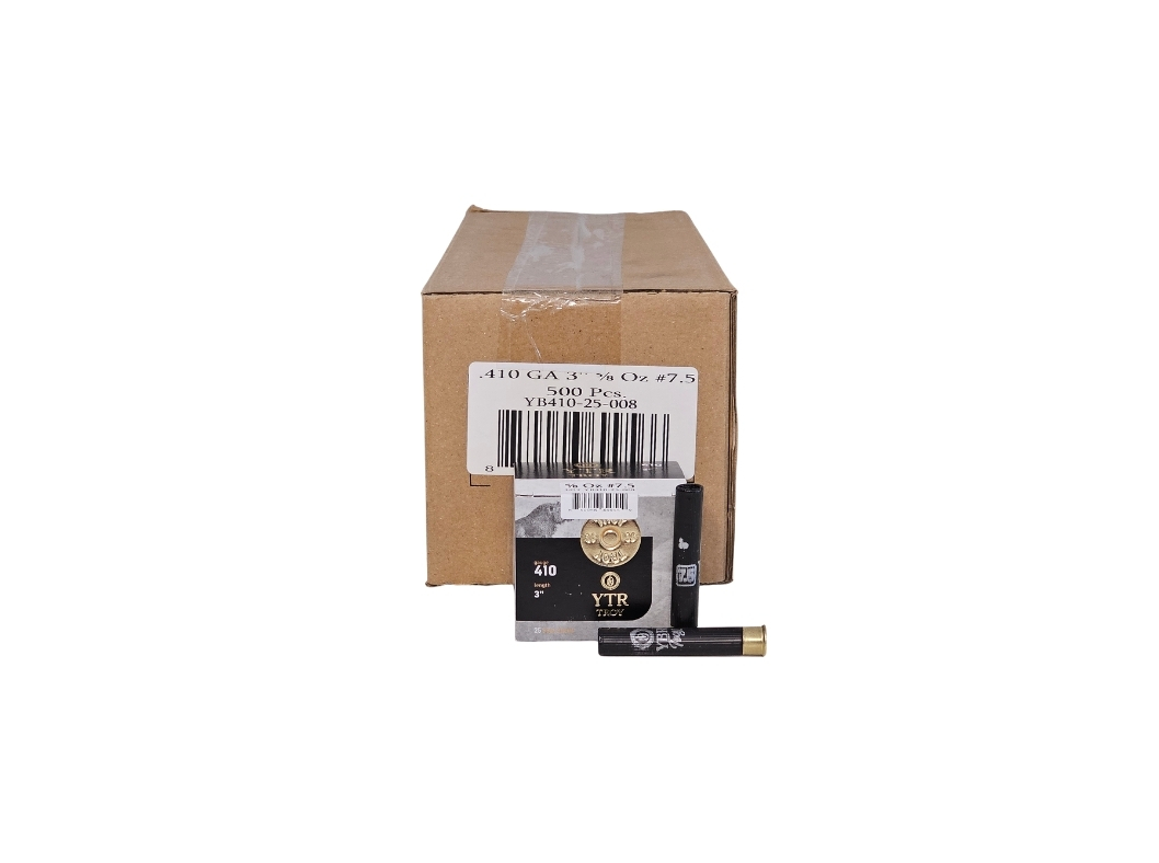 Troy 410 Ammo - TROY .410 Bore CASE #7.5 Shot 3″ 5/8 Ounce Target Load – 500 Rounds (CASE)