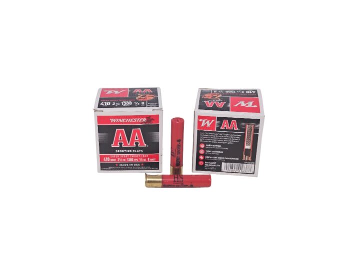 Winchester AA Sporting Clays .410 Bore 2.5 Inch 1/2 Oz. #8 Shot – 25 Rounds (Box) AASC418
