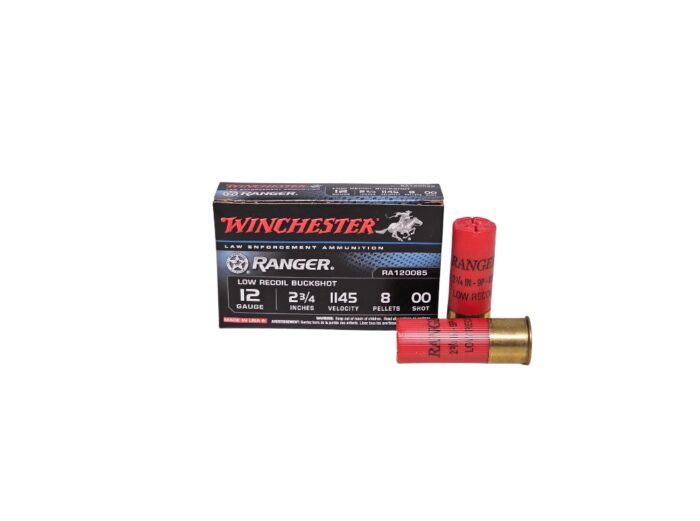 Winchester Ranger 12 Gauge Pellet - Winchester Ranger Low Recoil 12 Gauge 2.75″ 8 Pellet 00-Buck Law Enforcement – 5 Rounds (