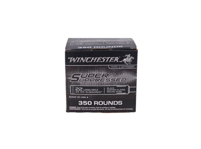 Winchester Super 22lr 45gr 350 - Winchester Super Suppressed .22 Long Rifle 45 Grain Copper Plated RN – 350 Rounds (Box) SUP2