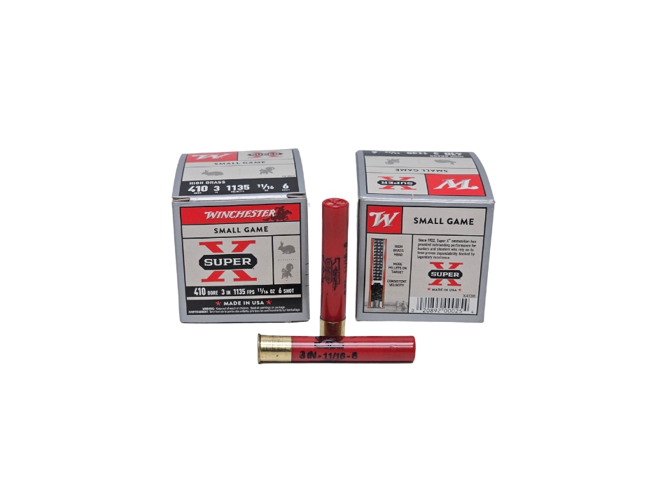 Winchester Super-X .410 Bore 3 Inch 11/16 Oz. #6 Shot 1135 FPS – 25 Rounds (Box) X4136